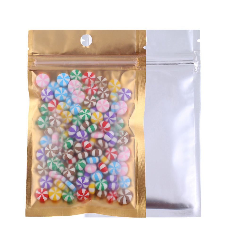 Matte Half Golden Brown Window with Inner Color Mylar Flat QuickQlick® Bags
