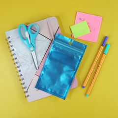 Matte Half Arctic Blue Window Mylar Flat QuickQlick® Bags