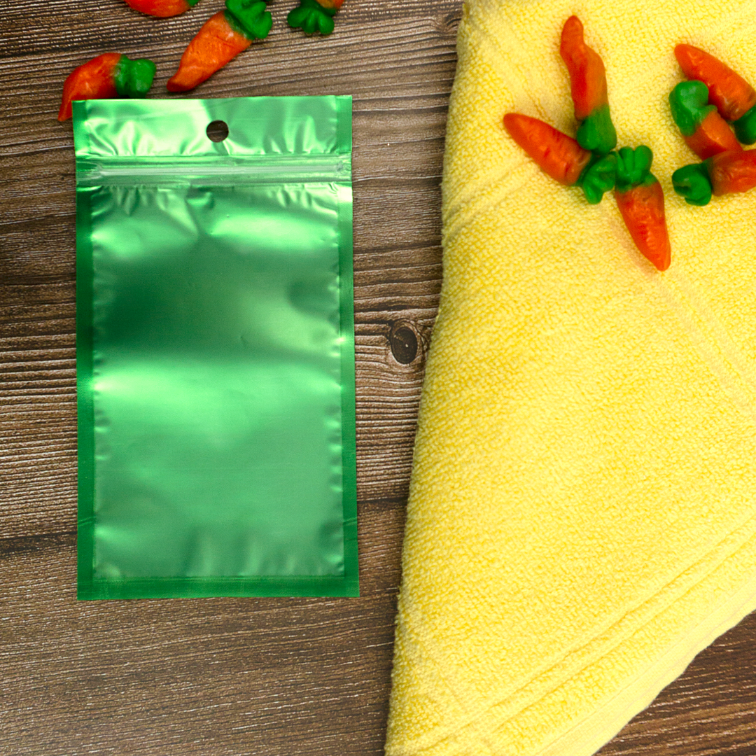 Matte Half Pear Green Mylar Flat QuickQlick® Bags
