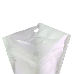 Half Frosty White Flat Plastic QuickQlick® Bags with Hang Hole