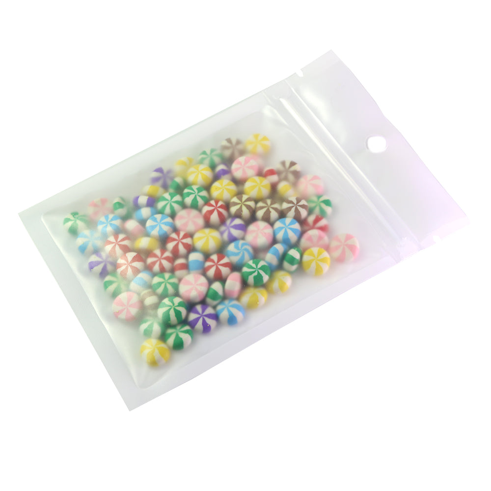 Half Frosty White Flat Plastic QuickQlick® Bags with Hang Hole