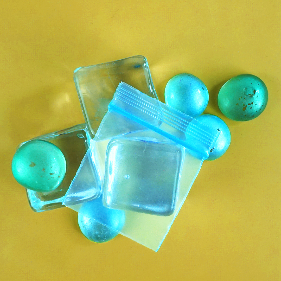 Glossy Clear Water Blue Soft Plastic Storage QuickQlick® Bags