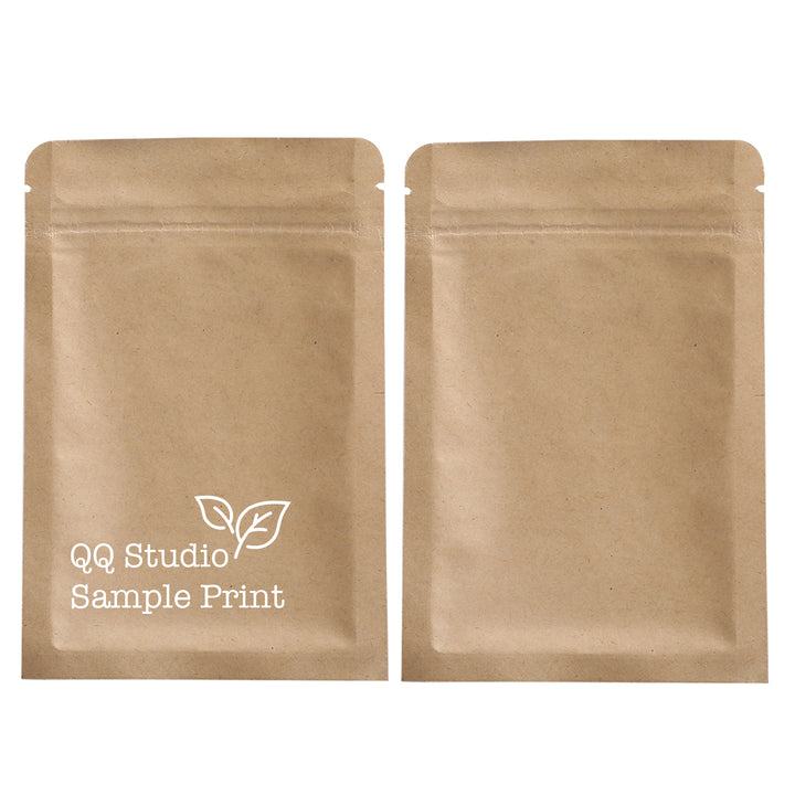 QQ Studio® Vintage Brown Double Sided Kraft Flat QuickQlick™ Bags (Single Side Print)