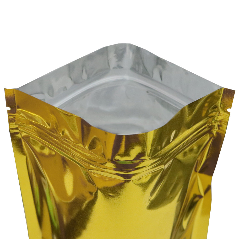Smooth Glossy Metallic Gold Double-Sided Mylar QuickQlick® Bags