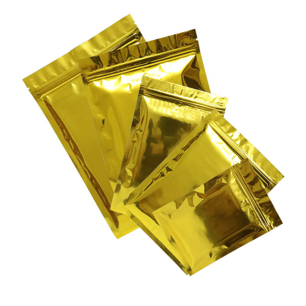 QQ Studio® Smooth Glossy Metallic Gold Double-Sided Mylar QuickQlick™ Bags