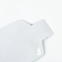 Glossy Arctic White Aluminum Bottle Shape Open Bottom Bags
