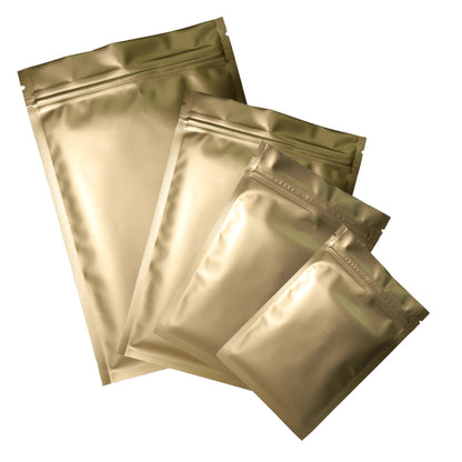 QQ Studio® Rustic Matte Golden Brown Mylar Foil Flat QuickQlick™ Bags