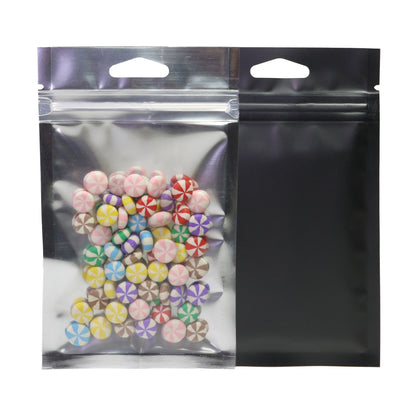 3.54 Inch x 6.30 Inch Matte Half Foggy Night Mylar Foil QuickQlick® Bags with Triangle Hang Hole