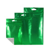 QQ Studio® Transparent Side and Matte Mylar Foil QuickQlick™ Bags with Triangle Hang Hole - Half Sage Green