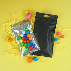 3.54 Inch x 6.30 Inch Matte Half Foggy Night Mylar Foil QuickQlick® Bags with Triangle Hang Hole