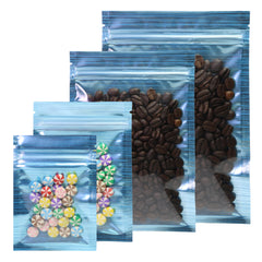 Half Faded Blue Stripe Design Mylar Foil Flat QuickQlick® Bags