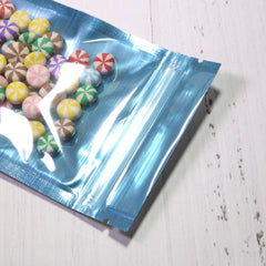 Half Faded Blue Stripe Design Mylar Foil Flat QuickQlick® Bags