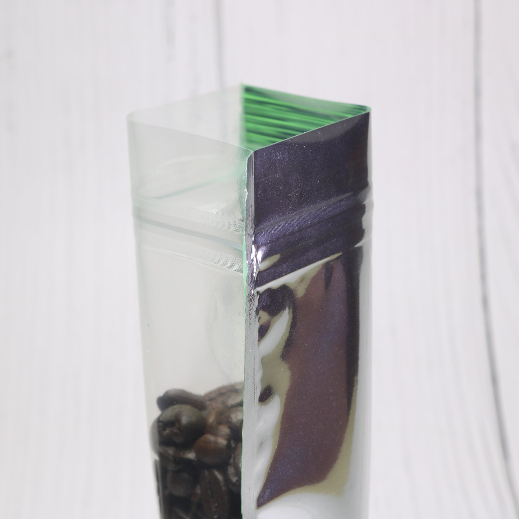 Half Green Apple Stripe Design Mylar Foil Flat QuickQlick® Bags