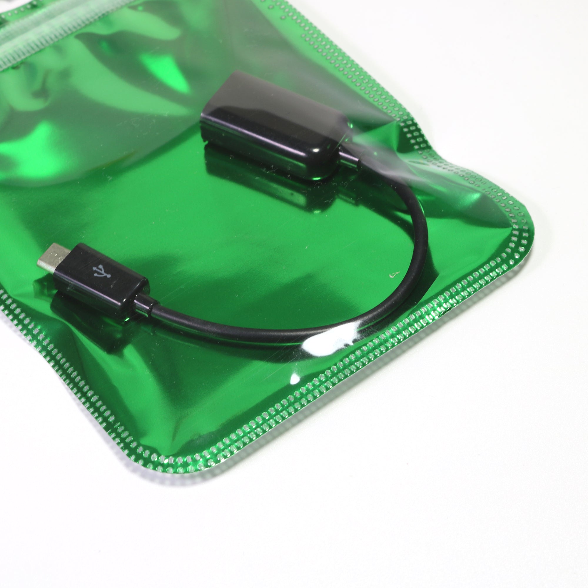 Glossy Half Shamrock Green Mylar QuickQlick® Bags with Rounded Top and Hang Hole