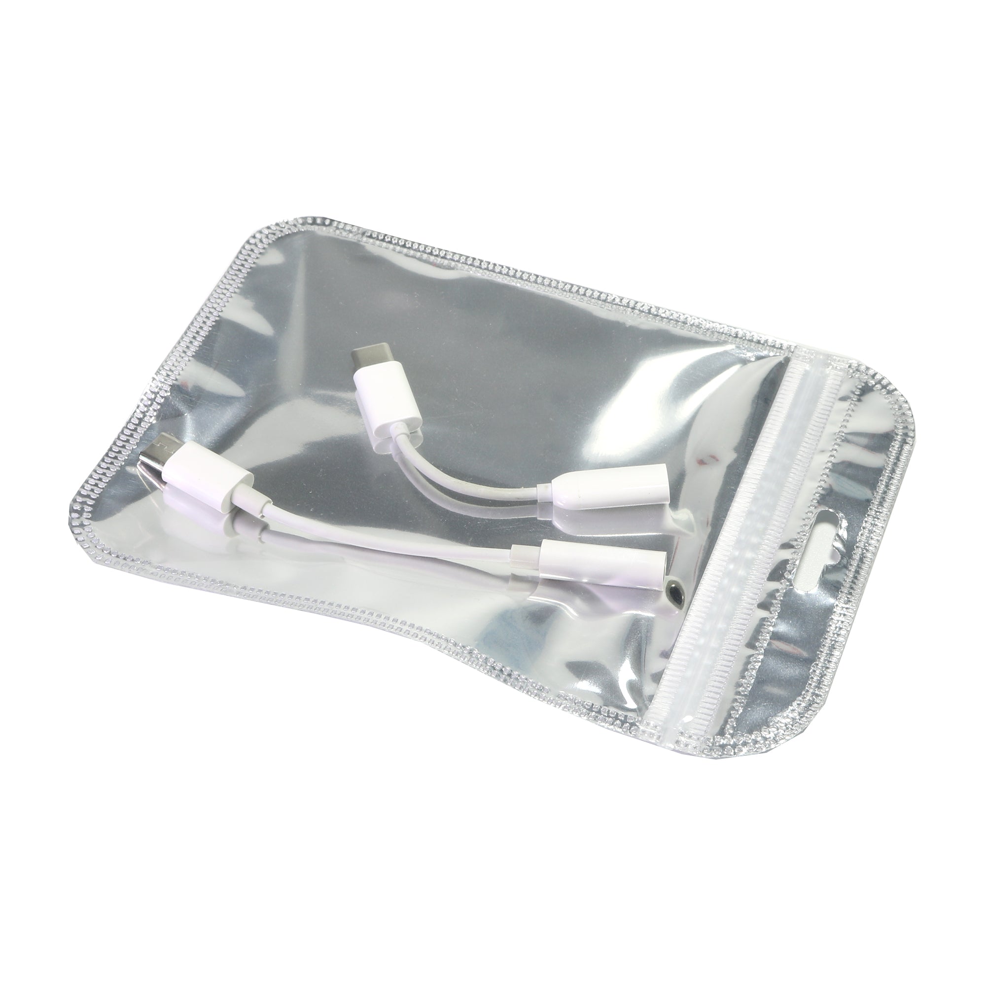 Glossy Chrome Silver Mylar QuickQlick® Bags with Rounded Top and Hang Hole