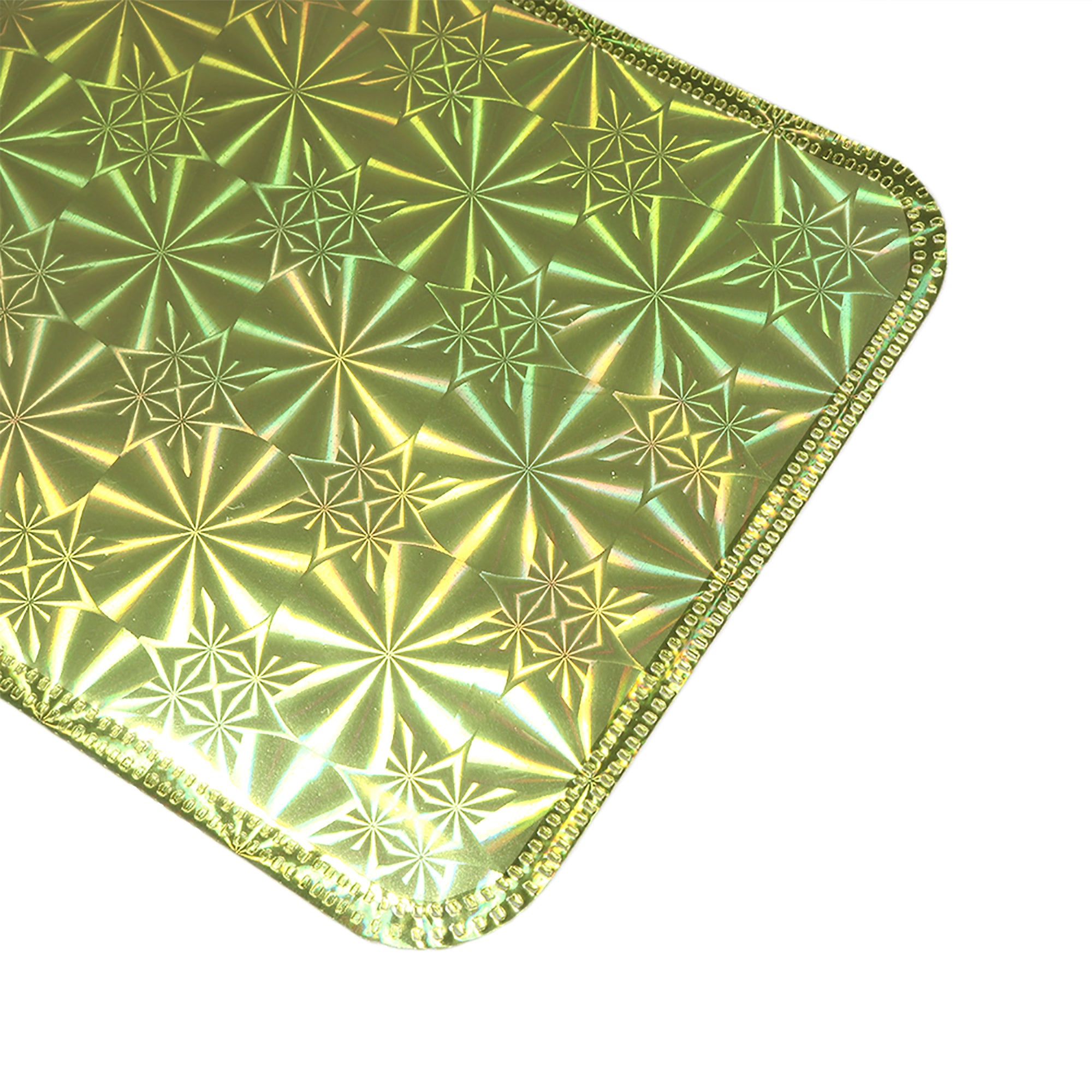Glossy Half Mirage Gold Transparent Holographic Mylar QuickQlick® Bags with Rounded Top and Butterfly Hang Hole