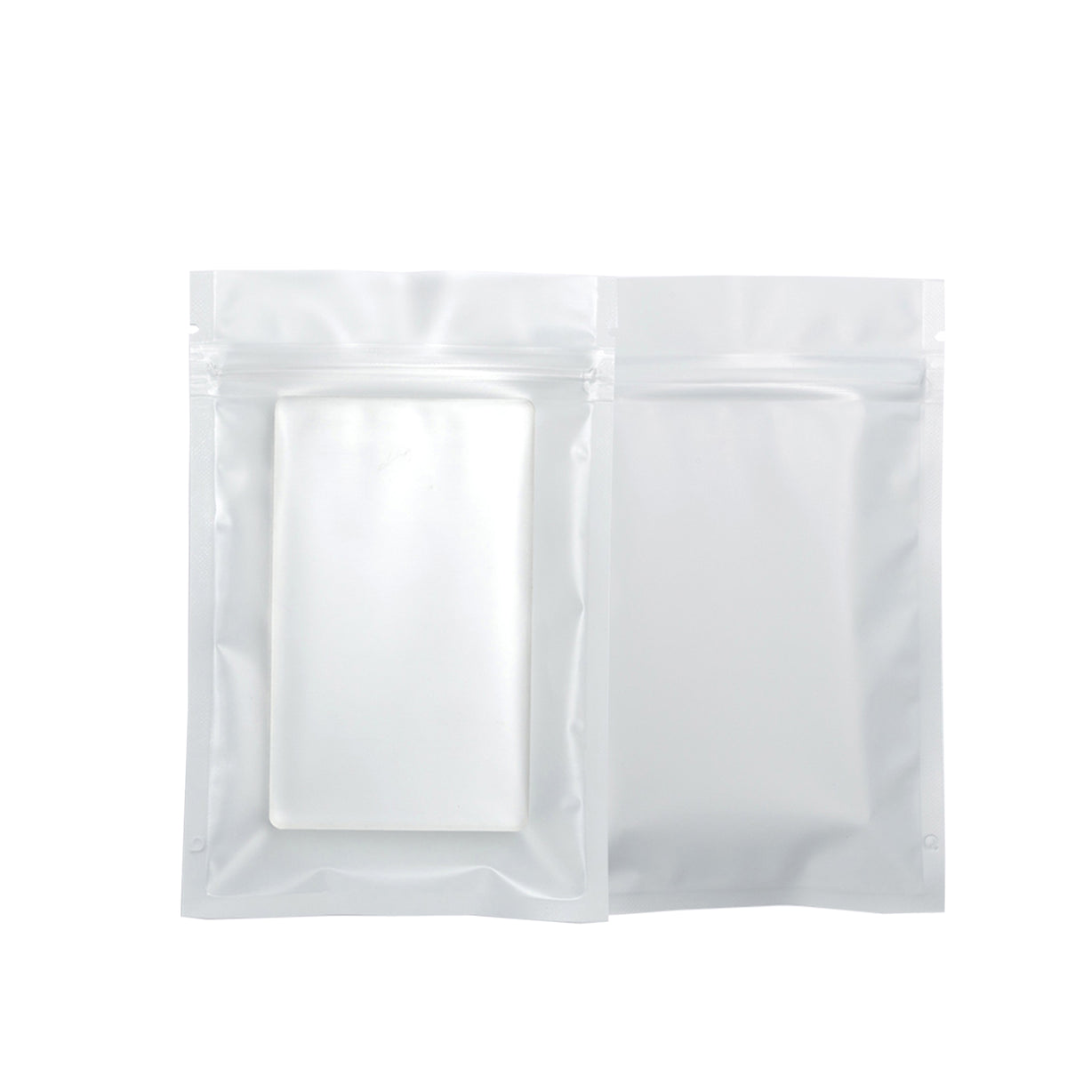 Matte Whipped Cream White Flat Zipper Seal Bags with Frosted Window – QuickQlick®