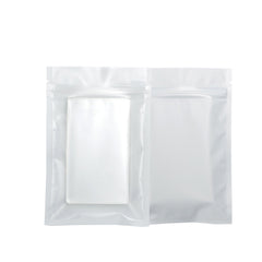 Matte Whipped Cream White Flat Zipper Seal Bags with Frosted Window – QuickQlick®