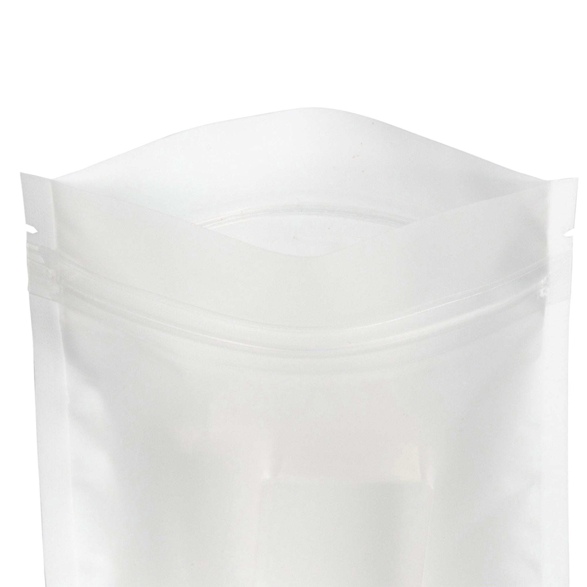 Matte Whipped Cream White Flat Zipper Seal Bags with Frosted Window – QuickQlick®