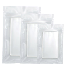 Matte Whipped Cream White Flat Zipper Seal Bags with Frosted Window – QuickQlick®