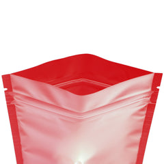 Flat Zipper Seal Bags – Matte Red Plastic with Frosted Window