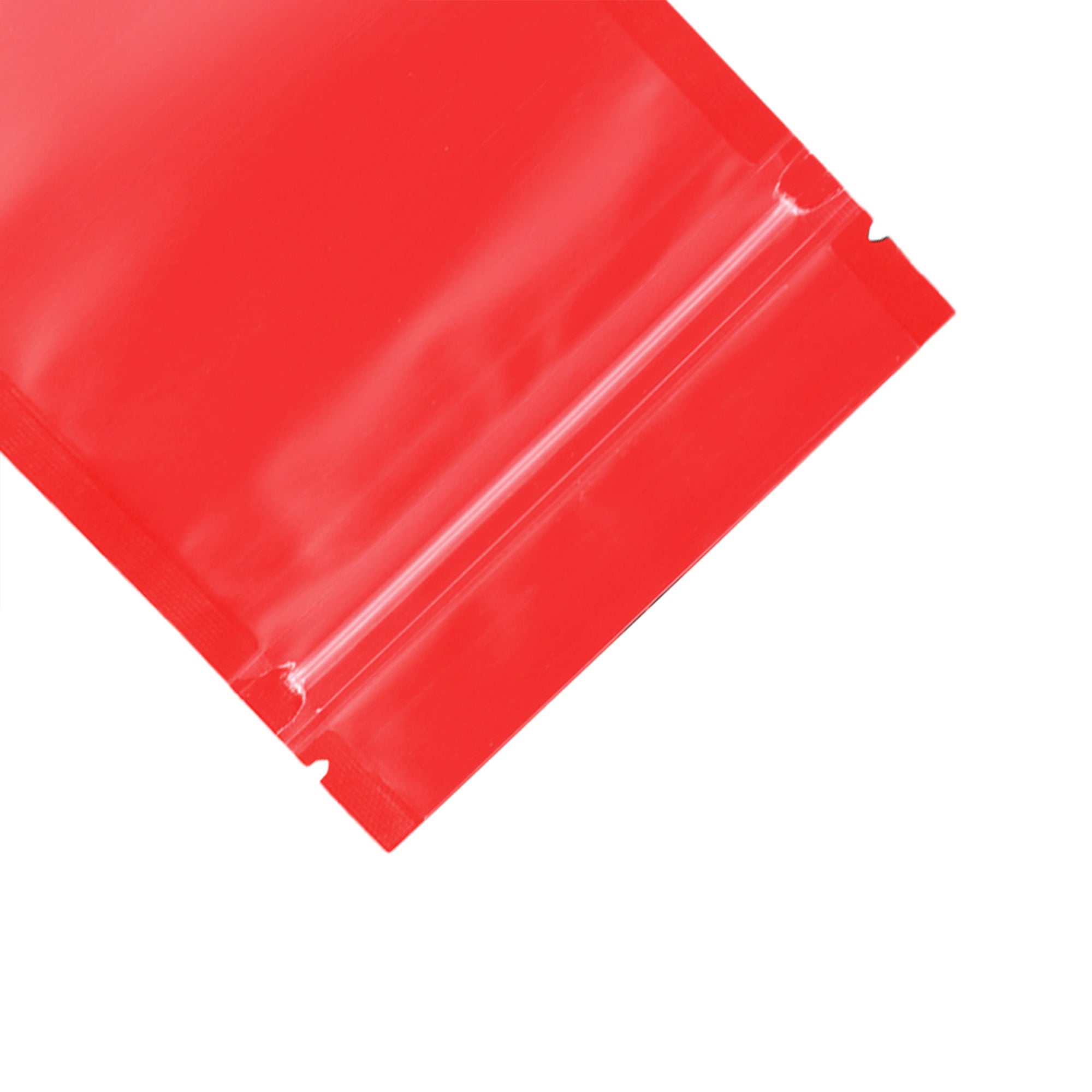 Flat Zipper Seal Bags – Matte Red Plastic with Frosted Window