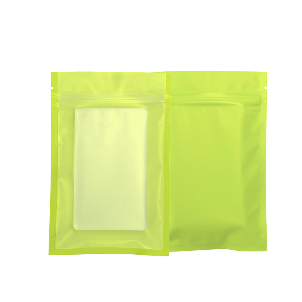 Reusable Flat Zipper Seal Bags – Garden Salad Green Matte Finish with Frosted Window
