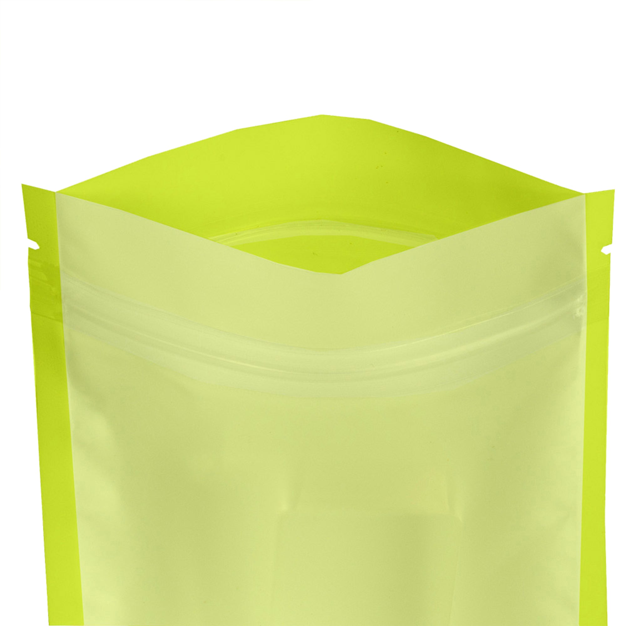Reusable Flat Zipper Seal Bags – Garden Salad Green Matte Finish with Frosted Window