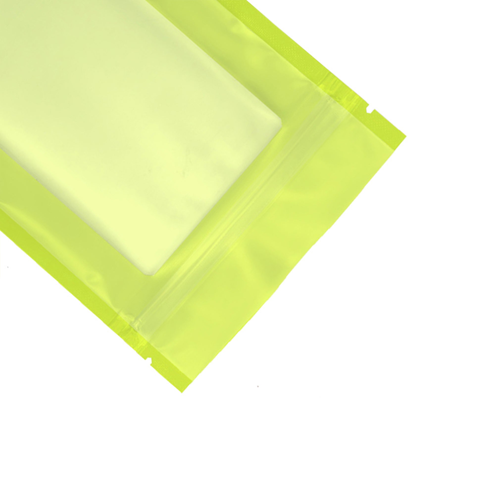 Reusable Flat Zipper Seal Bags – Garden Salad Green Matte Finish with Frosted Window