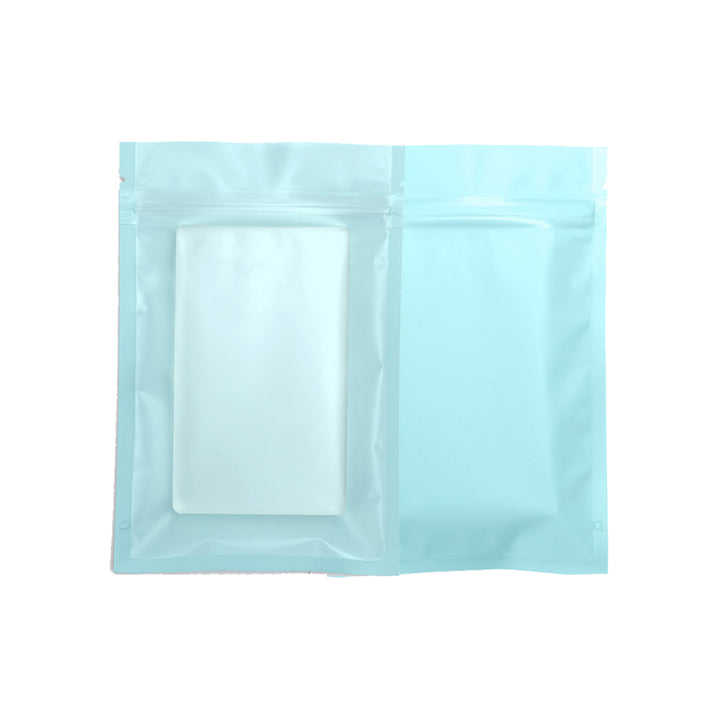 QQ Studio® Biscuit Blue Matte Plastic QuickQlick® Bags with Frosted Window