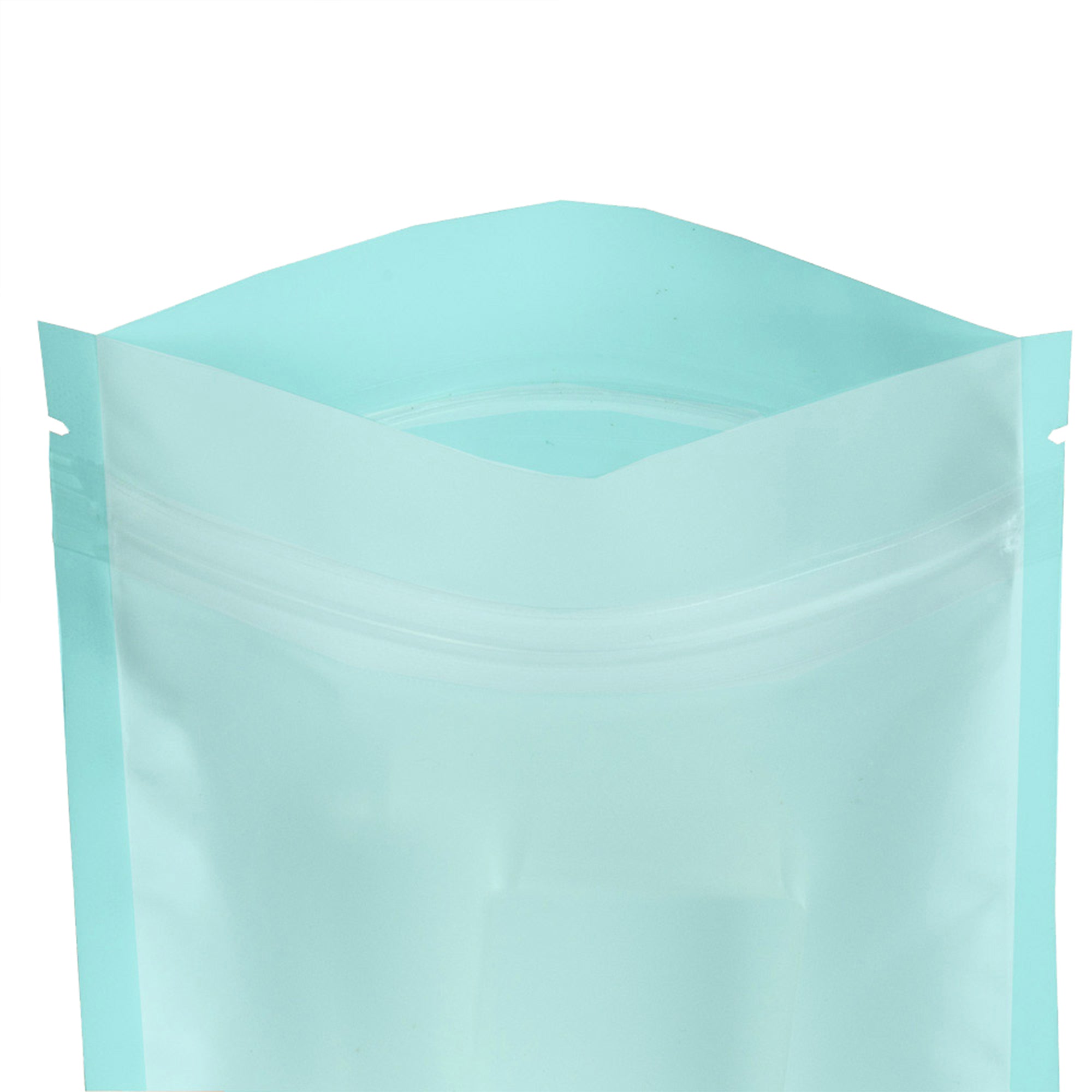 Flat Zipper Seal Bags – Biscuit Blue Matte with Frosted Window