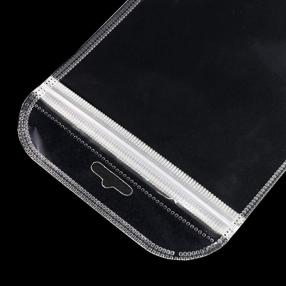 Glossy Quartz Clear Rounded Corners Plastic QuickQlick® Bags with Butterfly Hang Hole