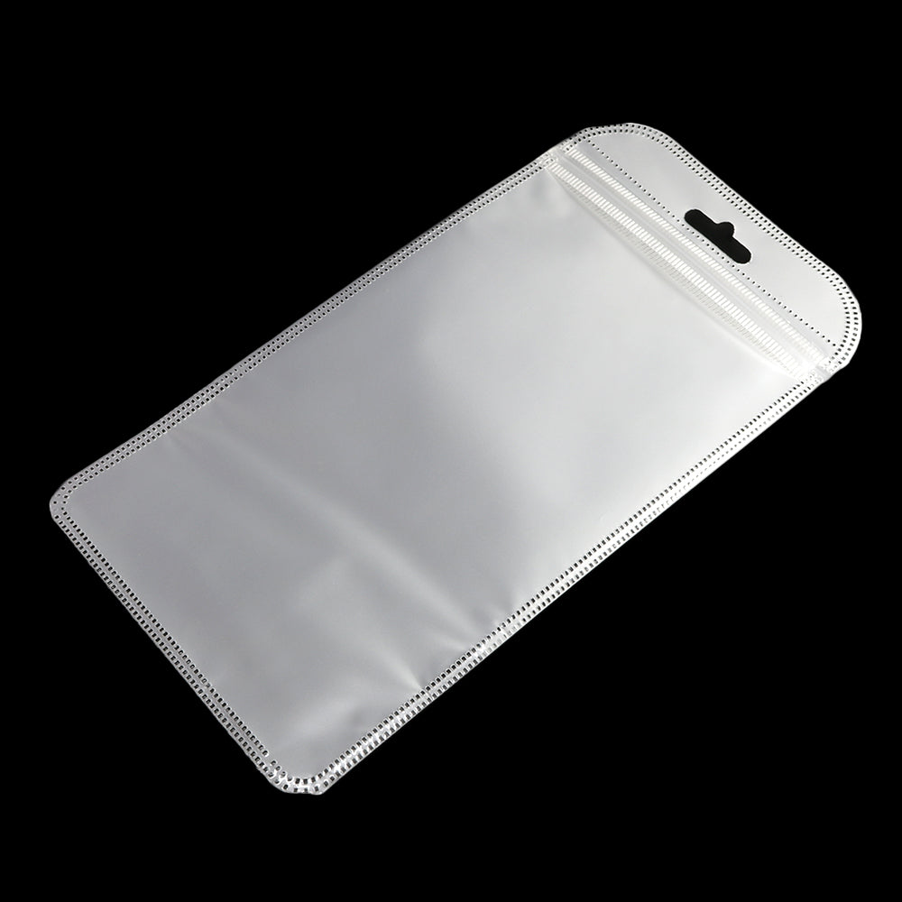 Half Cloudy White Poly Plastic QuickQlick® Bags with Butterfly Hang Hole