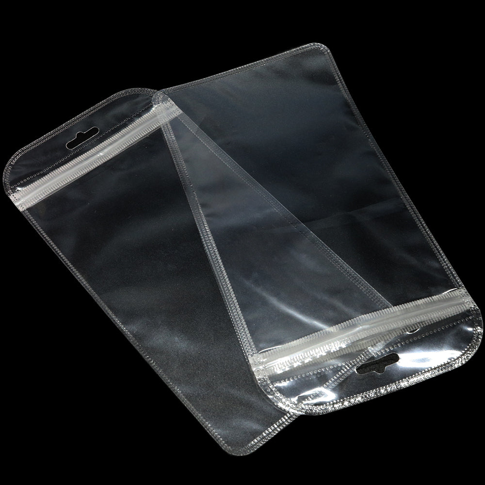 Glossy Quartz Clear Rounded Corners Plastic QuickQlick® Bags with Butterfly Hang Hole