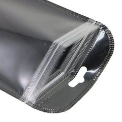 Glossy Transparent Poly Plastic Flat Zipper Seal Bags with Rounded Corners and Butterfly Hang Hole