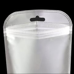 Half Cloudy White Poly Plastic QuickQlick® Bags with Butterfly Hang Hole