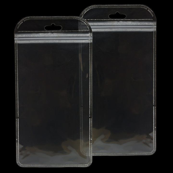 QQ Studio® Glossy Rounded Corners Transparent Poly Plastic QuickQlick™ Bags with Butterfly Hang Hole