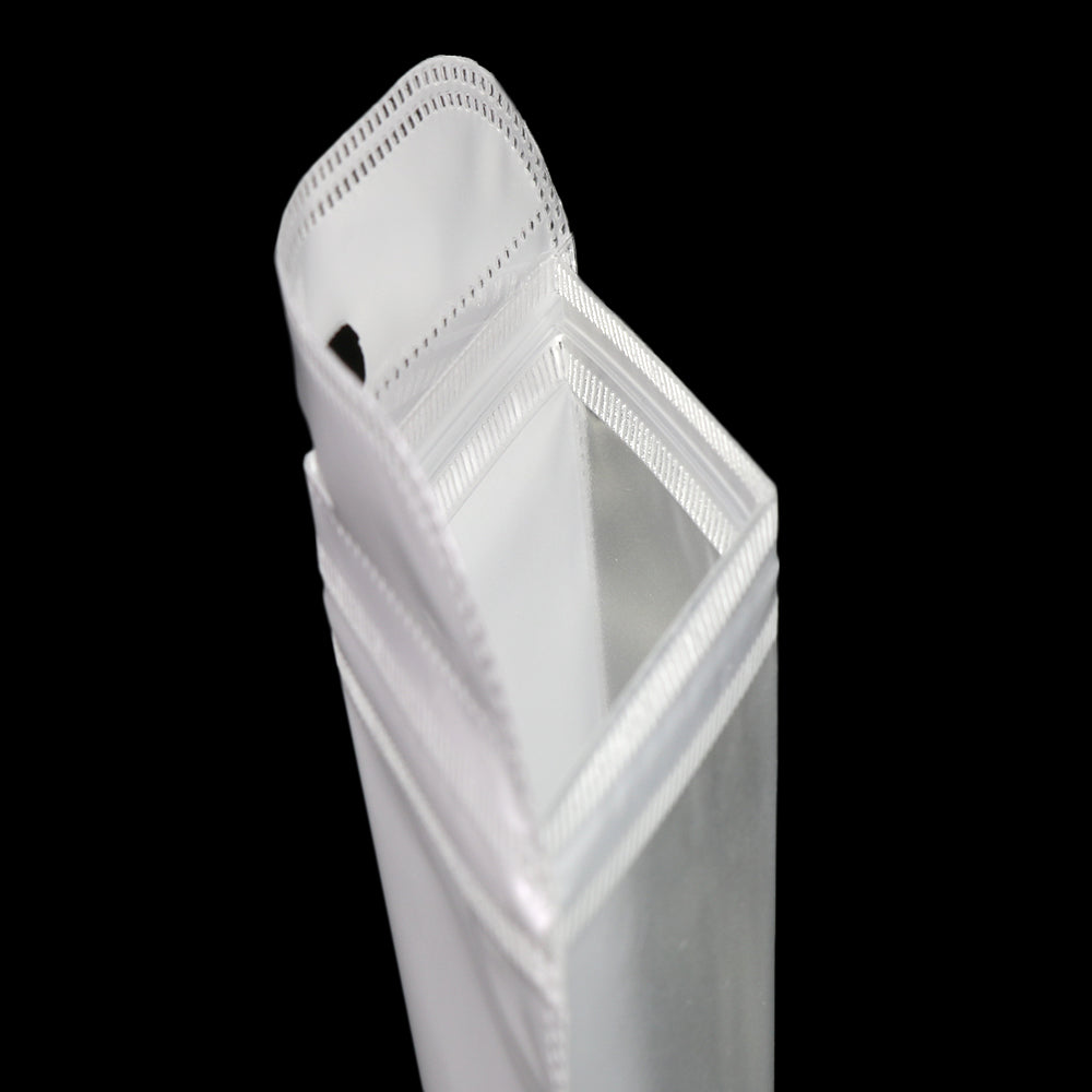 Half Cloudy White Poly Plastic QuickQlick® Bags with Butterfly Hang Hole