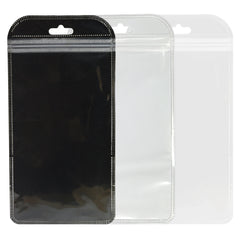 Glossy Transparent Poly Plastic Flat Zipper Seal Bags with Rounded Corners and Butterfly Hang Hole