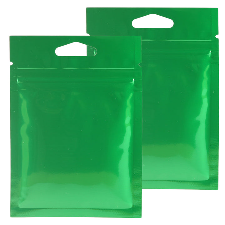 QQ Studio® Glossy Forest Green Mylar Foil QuickQlick™ Bags with Triangle Hang Hole