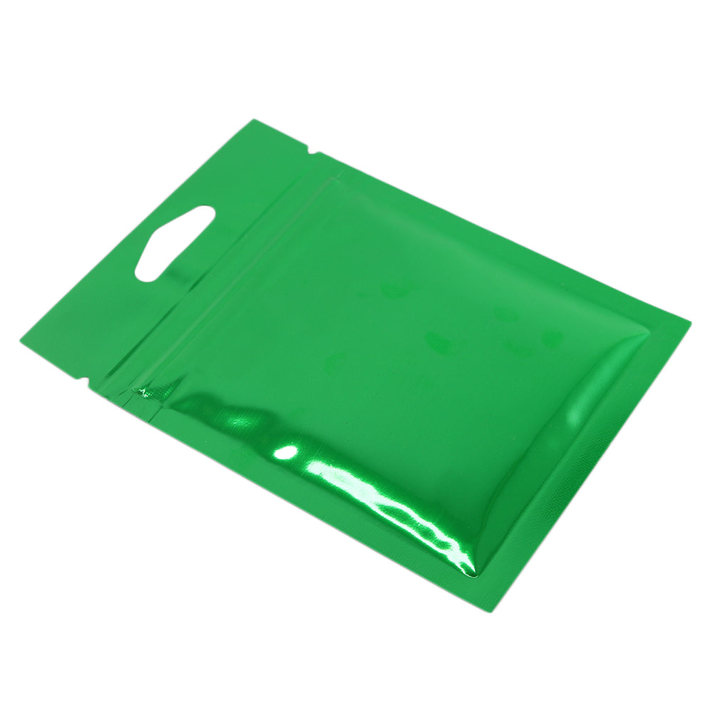 Glossy Forest Green Mylar Foil QuickQlick® Bags with Triangle Hang Hole