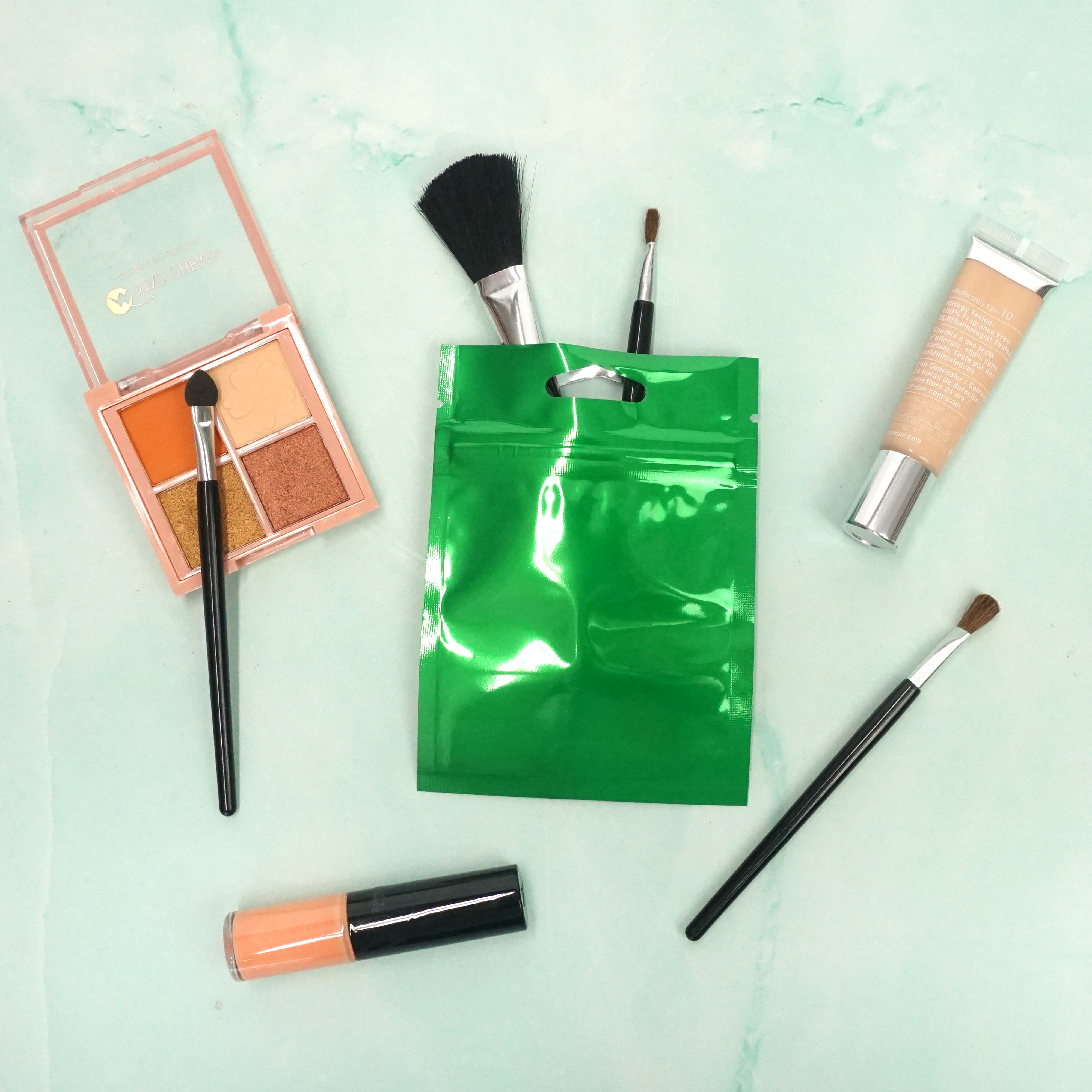 Glossy Forest Green Mylar Foil QuickQlick® Bags with Triangle Hang Hole