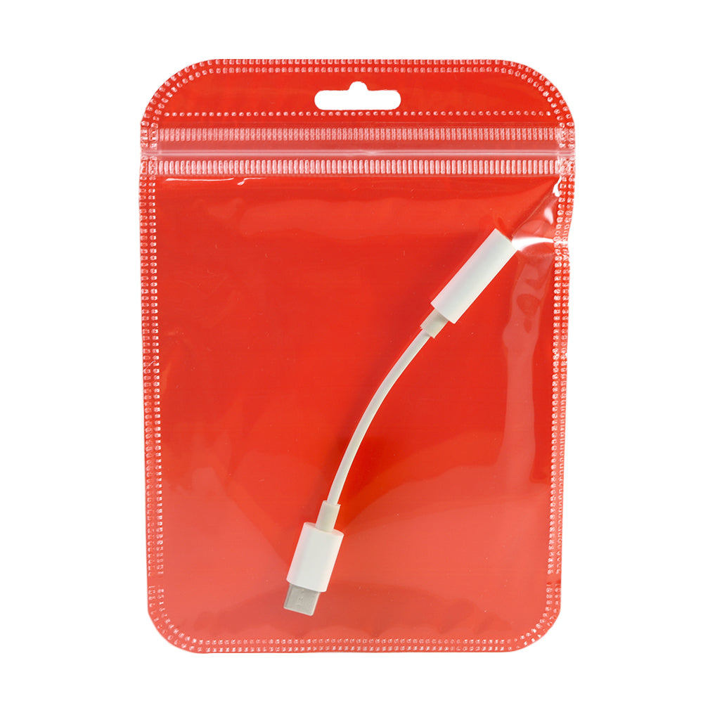 Glossy Half Tomato Red Rounded Corners Plastic QuickQlick® Bags with Butterfly Hang Hole