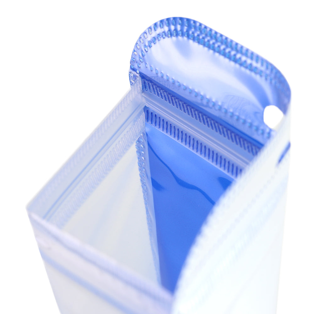 Glossy Half Ocean Blue Rounded Corners Plastic QuickQlick® Bags with Butterfly Hang Hole