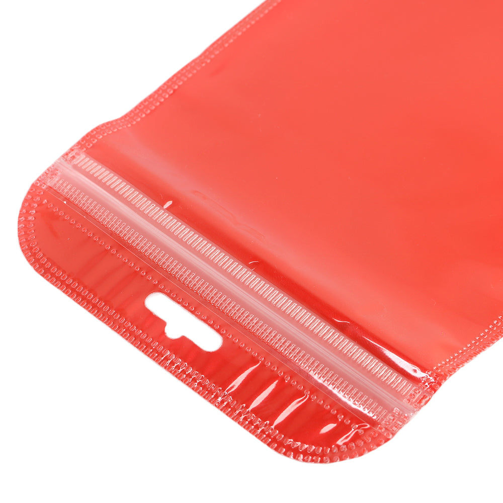 Glossy Half Tomato Red Rounded Corners Plastic QuickQlick® Bags with Butterfly Hang Hole
