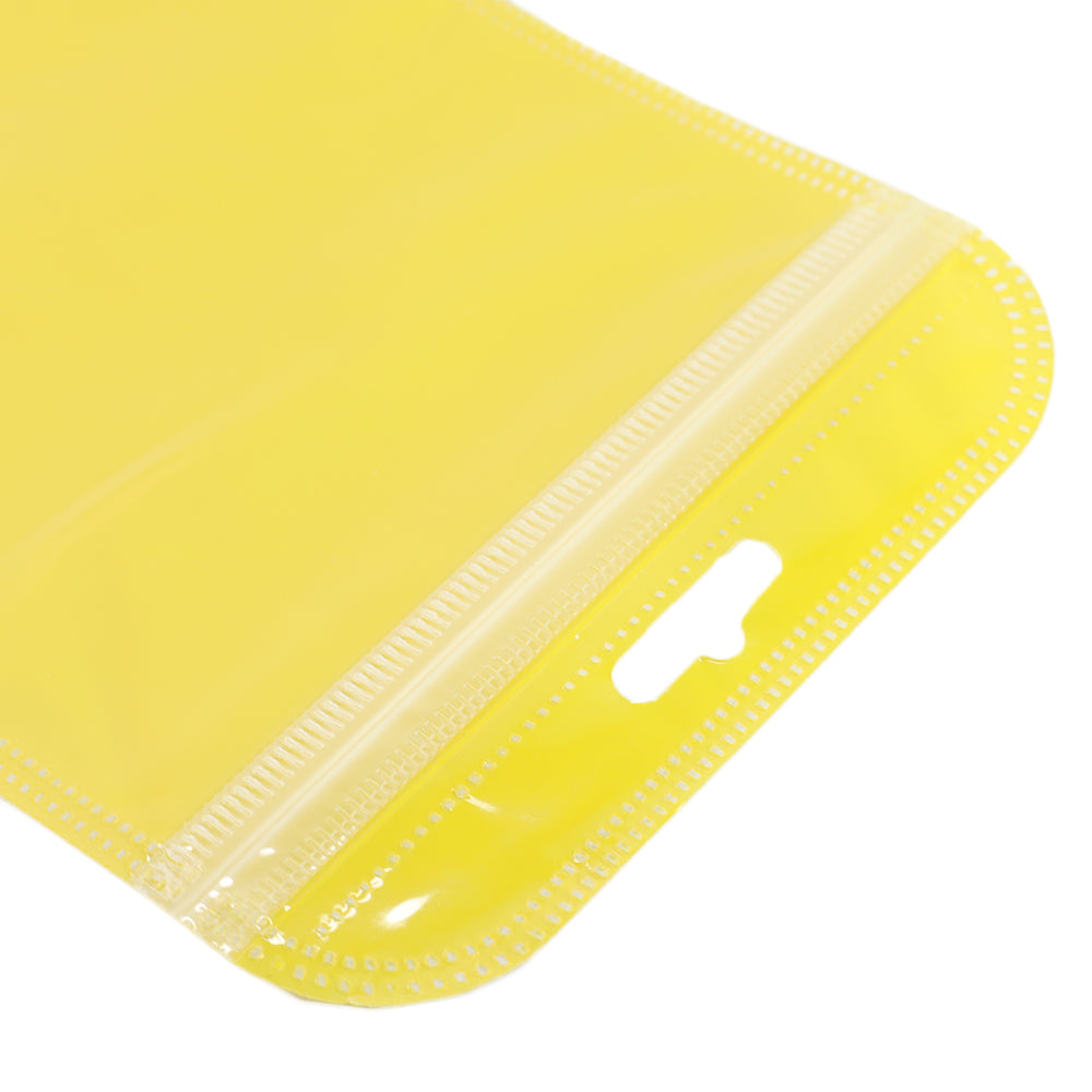 Glossy Half Bananas Yellow Rounded Corners Plastic QuickQlick® Bags with Butterfly Hang Hole