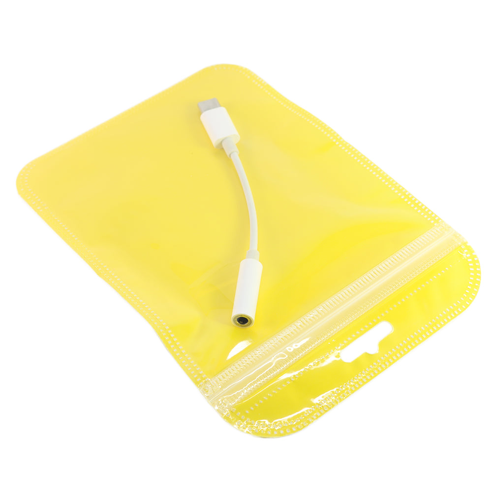 Glossy Half Bananas Yellow Rounded Corners Plastic QuickQlick® Bags with Butterfly Hang Hole
