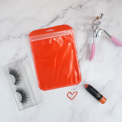 Glossy Half Tomato Red Rounded Corners Plastic QuickQlick® Bags with Butterfly Hang Hole