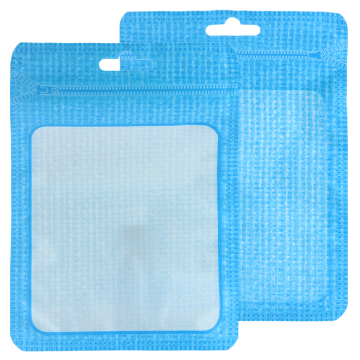 QQ Studio® Translucent Knit Blue Flat QuickQlick™ Bags with Butterfly Hang Hole