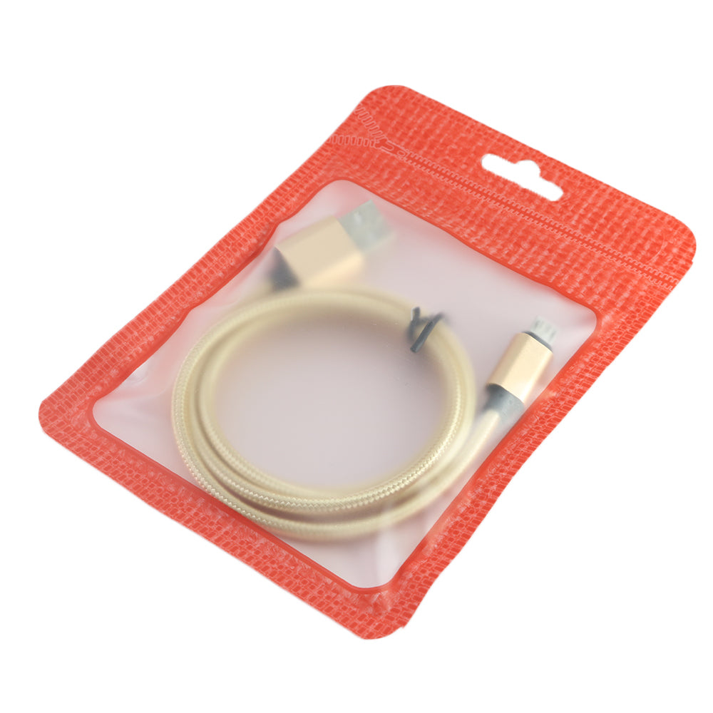 Translucent Woven Bordered Zipper Seal Flat Bags with Butterfly Hang Hole